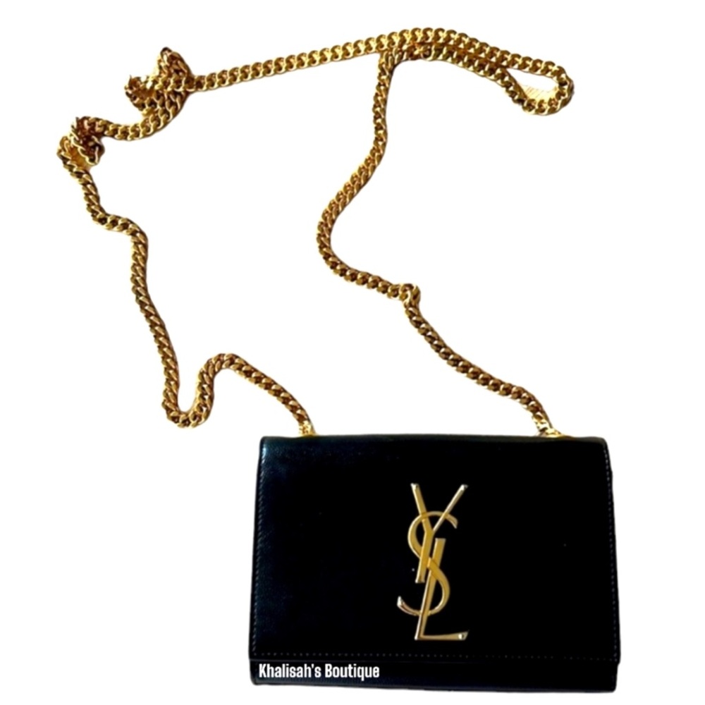 MSRP $2268 YSL Saint Laurent KATE CHAIN BAG IN GRAIN DE POUDRE LEATHER - Picture 8 of 16